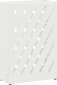 vidaXL Suport pentru umbrele Alb 28 x 12 x 41 cm Oțel