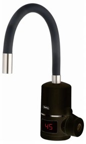Robinet incalzire apa instant Rosberg R57100H, Montare pe perete, 3300W, 30-60°C, Furtun flexibil din silicon, IPX4, Negru