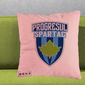 Perna Personalizata Progresul Spartac Fotbal, 40x40 cm, Roz, Husa Detasabila, Perna Inclusa, BEKZ®