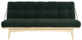 Canapea variabilă cu tapițerie din catifea reiată Karup Design Folk Raw/Dark Green