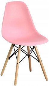 Scaune de sufragerie 4buc roz, stil scandinav Classic