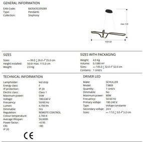 Lustra LED suspendata cu telecomanda Sinphony
