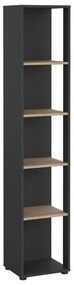 Bibliotecă gri antracit/cu aspect de lemn de stejar 41x205 cm Sign – Tvilum