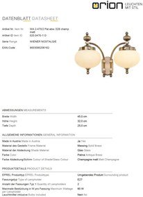Aplica de perete stil clasic Nostalgie 2L down alama antique/champagne