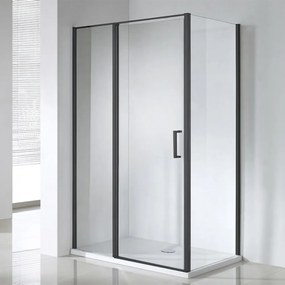 Cabină de duș pătrată Triton Black cu o singură ușă și acoperire Nano 120x80x190 cm