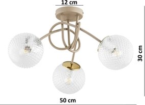 Brilagi - Lustră aplicată STELLA 3xE27/60W/230V bej/auriu
