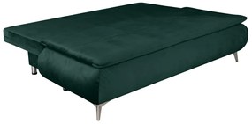 Canapea extensibila Sofie Lux, 203x92x86 cm, 3 locuri, lada pentru depozitare, verde pin