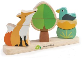 Tender Leaf Toys - Puzzle educativ magnetic Vulpea in padure din lemn - Foxy Magnetic Stacker