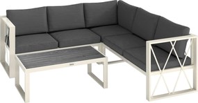Outsunny Set Mobilier de Grădină din 4 Piese cu 2 Canapele, Fotoliu Reglabil și Măsuță de Cafea, 121x61x62 cm, Gri | Aosom Romania
