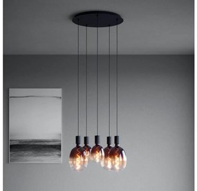 Lustră pe cablu Eglo 390267 HUEBRO 5xE27/40W/230V negru