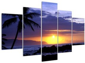 Tablou cu apus de soare deasupra mării (150x105 cm)