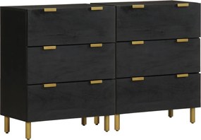 vidaXL Dulapuri, 2 buc., negru, 60x33x75 cm, lemn prelucrat