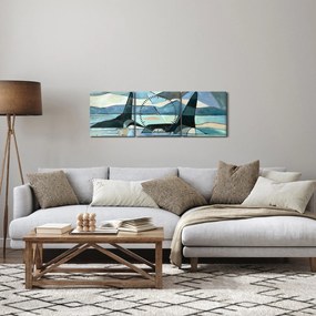 Tablou - Balene (cu ceas) (90x30 cm)