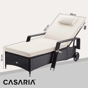 Deuba Un șezlong de lux cu perne negre și crem