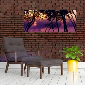 Tablou - Copaci la apus de soare (120x50 cm)