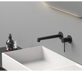 Baterie negru-mat pentru chiuvetă încastrată (1 ieșire) Solaris – Sapho