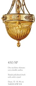 Lustra suspendata clasica LUX realizata manual Amber