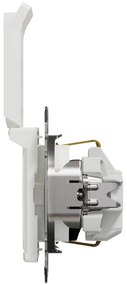 Priza simpla cu impamantare, cu capac, 16A, IP20, Alb Schneider Sedna Design