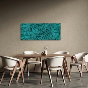 Tablou - Frunze turcoaz (120x50 cm)