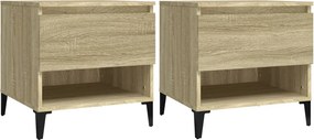 vidaXL Mese laterale 2 buc. stejar sonoma 50x46x50 cm lemn compozit