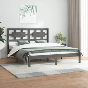3107350 vidaXL Cadru de pat, gri, 120x200 cm, lemn masiv de pin