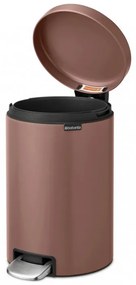 Cos de gunoi cu pedala Brabantia NewIcon 1008845, 12 L, Inchidere lina, Baza antiderapanta, Finisaj satinat, Maro