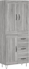 vidaXL Dulap înalt, gri sonoma, 69,5x34x180 cm, lemn compozit