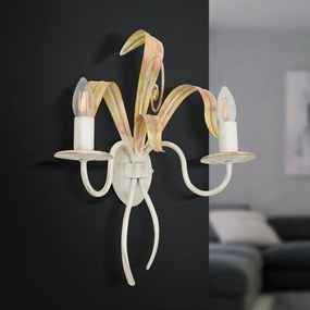 Aplica de perete design rustic cu 2 brate Tuna WA 2-1130/2 Elfenbein OR