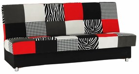 Canapea, textil roşu/gri/negru, ALABAMA