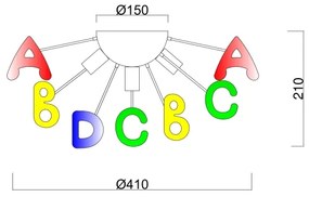 Lustră aplicată Brilagi KINDER 5xE14/40W/230V colorful