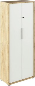 Dulap RIOMA TYP 31, stejar artisan/alb, DTD laminat, cu 2 usi, 75x38x1