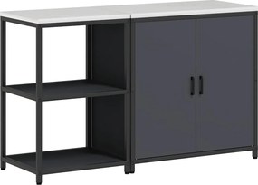 vidaXL Set de depozitare pentru bucătărie cu raft 2 pcs Antracit