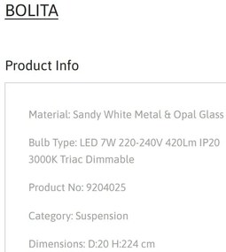 Pendul LED design circular BOLITA diametru-20cm, NVL-9204025