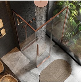 Cabina de dus SOLAR cu cadita alba 100x80 cm cupru periat