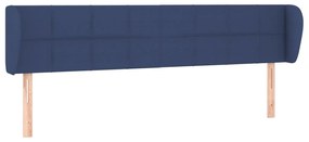 3117156 vidaXL Tăblie de pat cu aripioare, albastru, 163x23x78/88 cm textil