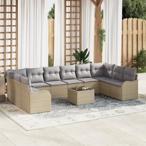 Set de canapé de grădină vidaXL 11 piese cu perne