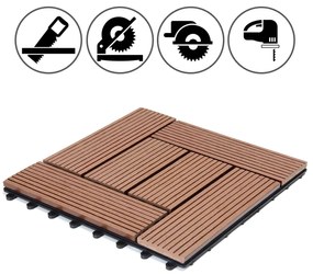Deuba Placi WPC - set 11 piese, mozaic 30x30 cm