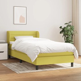 3126284 vidaXL Pat box spring cu saltea, verde, 80x200 cm, textil