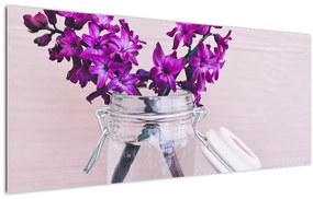 Tablou cu flori violete (120x50 cm), în 40 de alte dimensiuni noi