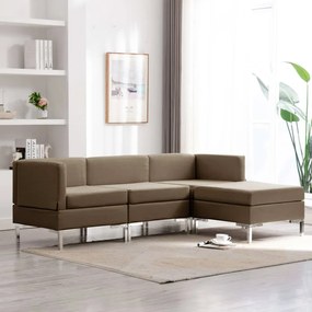 3052742 vidaXL Set canapea, 4 piese, maro, material textil