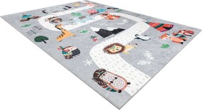 BAMBINO 2160 covor lavabil Sat indian, animale pentru copii anti-alunecare gri - SECUNDAR-COTATI PRODUSUL