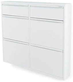 Pantofar alb cu deschidere înclinată din metal 98x86x15 cm Billy – Spinder Design