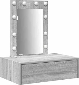 vidaXL Masă de Machiaj cu sertar Gri 60 x 40 x 70 cm Lemn compozit