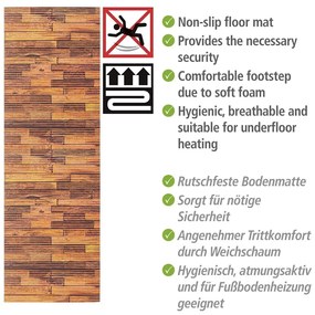 Covoraș de baie maro din plastic 65x200 cm Lambris – Wenko