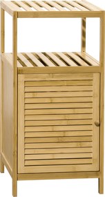 Kleankin Mobilier de Baie din Bambus cu Dulăpior cu Ușă și Rafturi, 33x36,5x67 cm, Lemn Natural | Aosom Romania