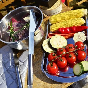 Set 8 unelte pentru grătar din inox cu husă Orion Grill, lungime 34,5 cm