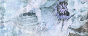 Tablou - Frescă florală pe un perete de cărămidă (120x50 cm)
