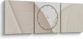 Tablou - Frunze texturate (cu ceas) (90x30 cm)