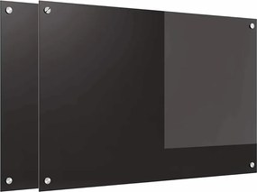 vidaXL Panou de bucătărie 2 pcs Negru 90 x 60 cm sticlă securizată