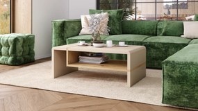 Mazzoni FOLK Bej (Șampanie) / Stejar Artisan - MĂSUȚĂ MODERNĂ CU RAFT